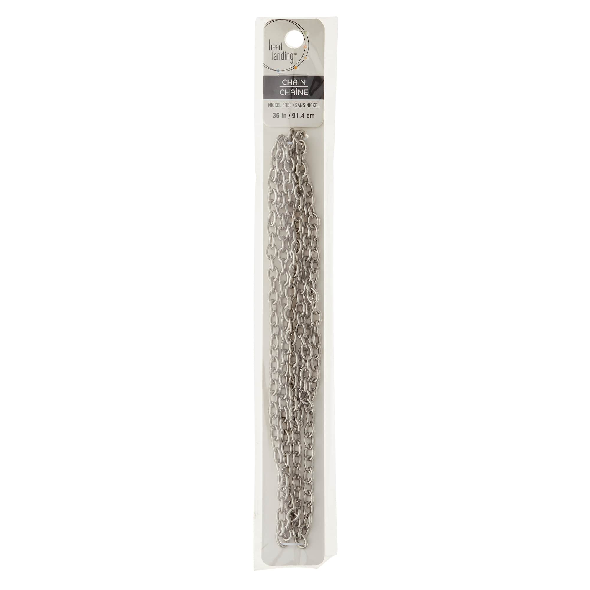 12 Pack: 36" Small Antique Silver Cable Chain by Bead Landing™